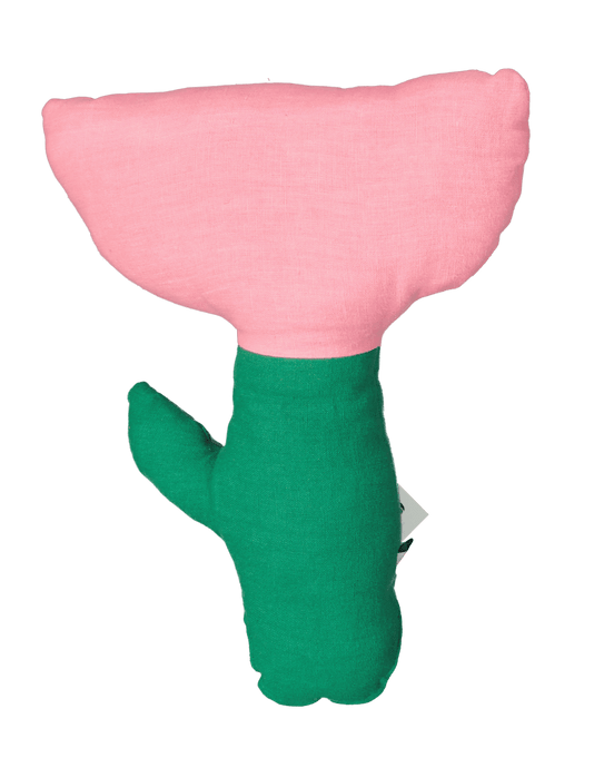Flower Pillow - Bubble Gum & Kelly Green (RTS)