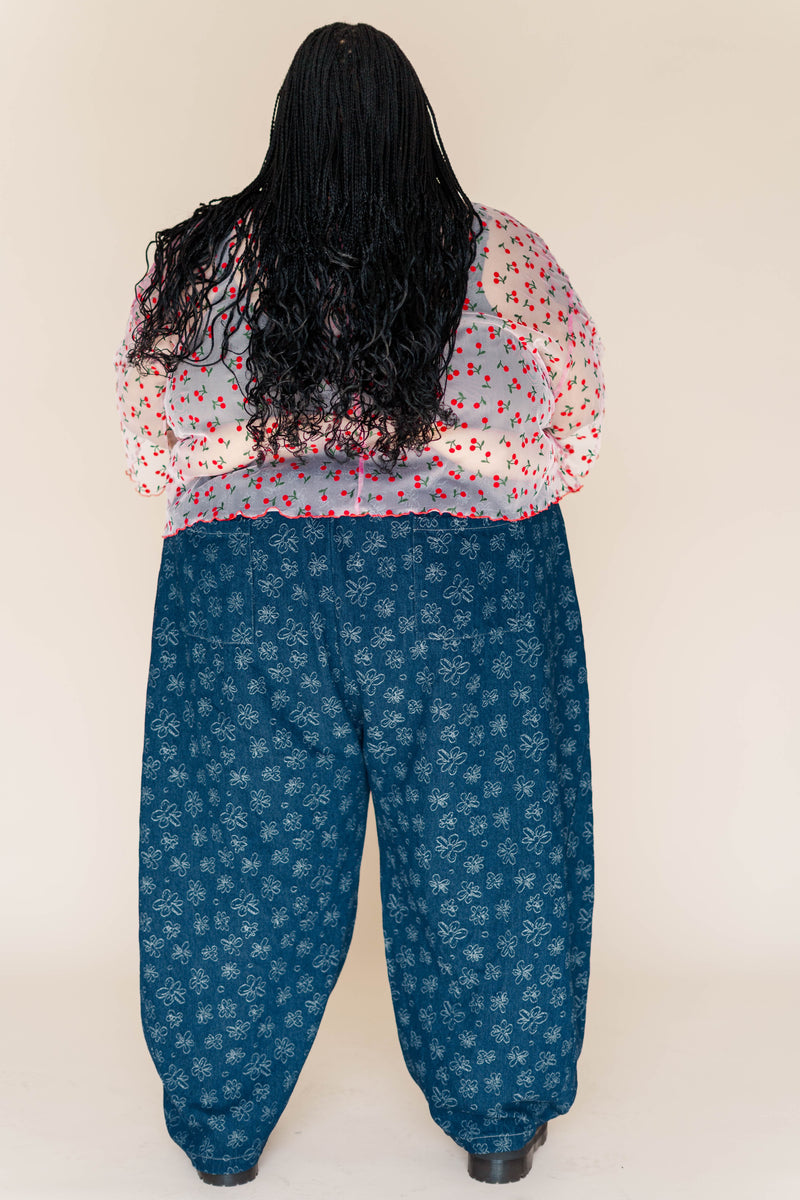 DARK DAISY DENIM BALLOON PANT – Nettle Studios