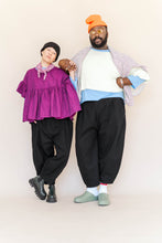 Black Twill Barrel Pant