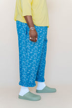 Light Floral Chambray Ruffle Pants