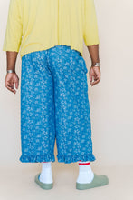 Light Floral Chambray Ruffle Pants