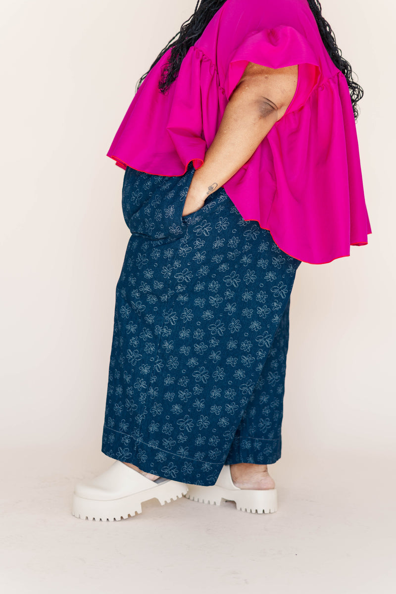 DARK DAISY DENIM MID EASY PANT – Nettle Studios