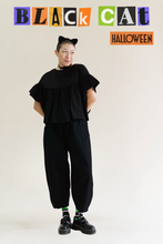 Black Twill Barrel Pant