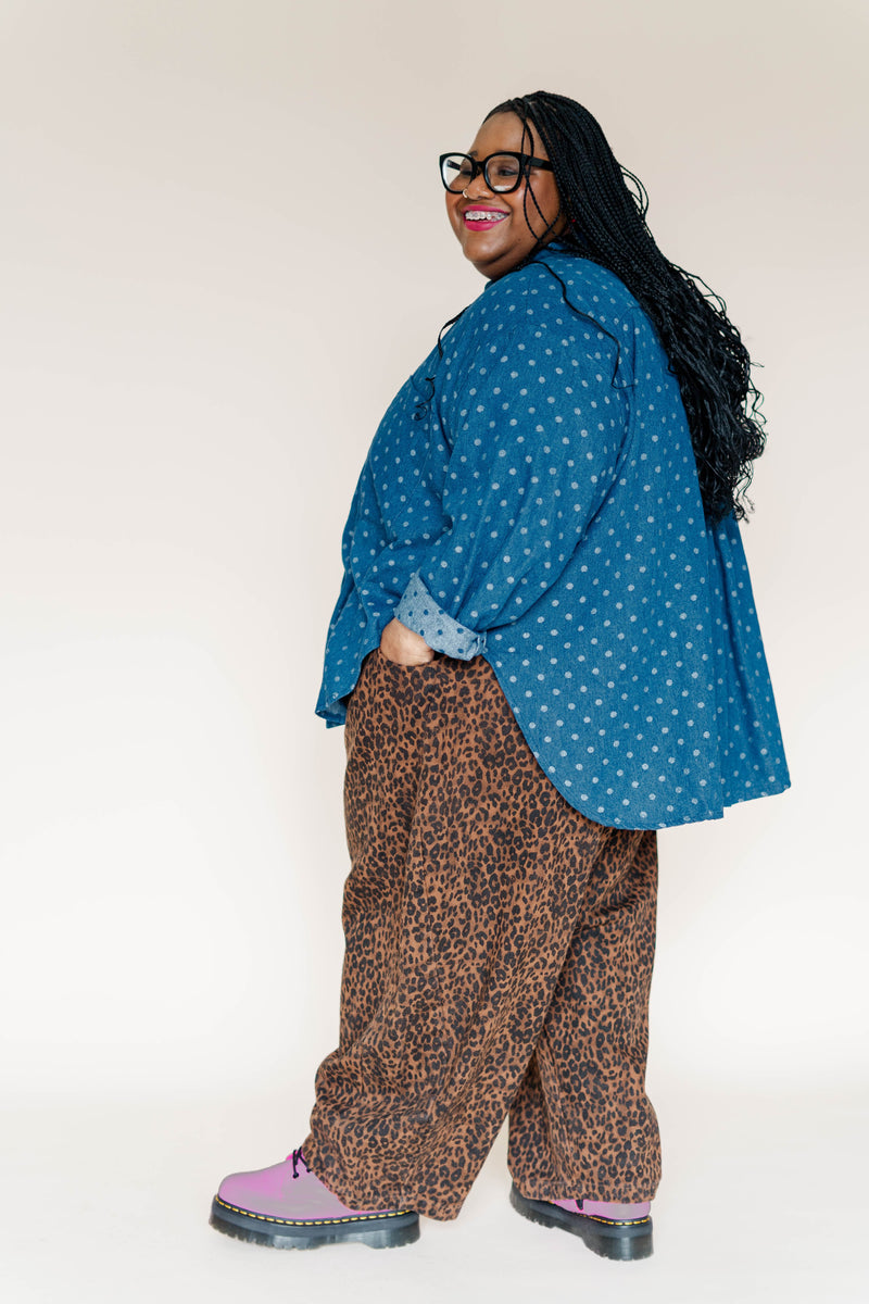 Polka Dot Denim SVLS Top – Nettle Studios