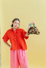 Leopard & Teal Fuzzball Handbag