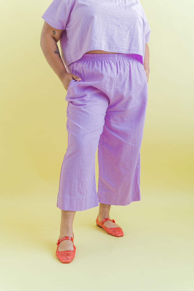 LILAC LINEN MID EASY PANT – Nettle Studios