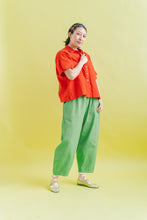 Barrel Pant in Acid Green Twill