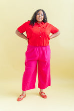 Mid Easy Pant in Hot Pink Linen