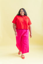 Mid Easy Pant in Hot Pink Linen