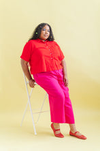 Mid Easy Pant in Hot Pink Linen