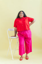 Mid Easy Pant in Hot Pink Linen