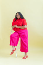 Mid Easy Pant in Hot Pink Linen