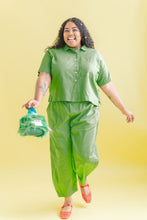 Barrel Pant in Acid Green Twill