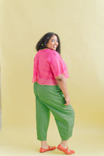 Barrel Pant in Acid Green Twill