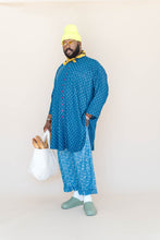 Polka Dot Denim Soft Volume Shirt Dress