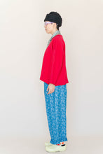 Light Floral Chambray Ruffle Pants