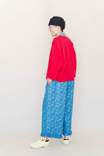 Light Floral Chambray Ruffle Pants