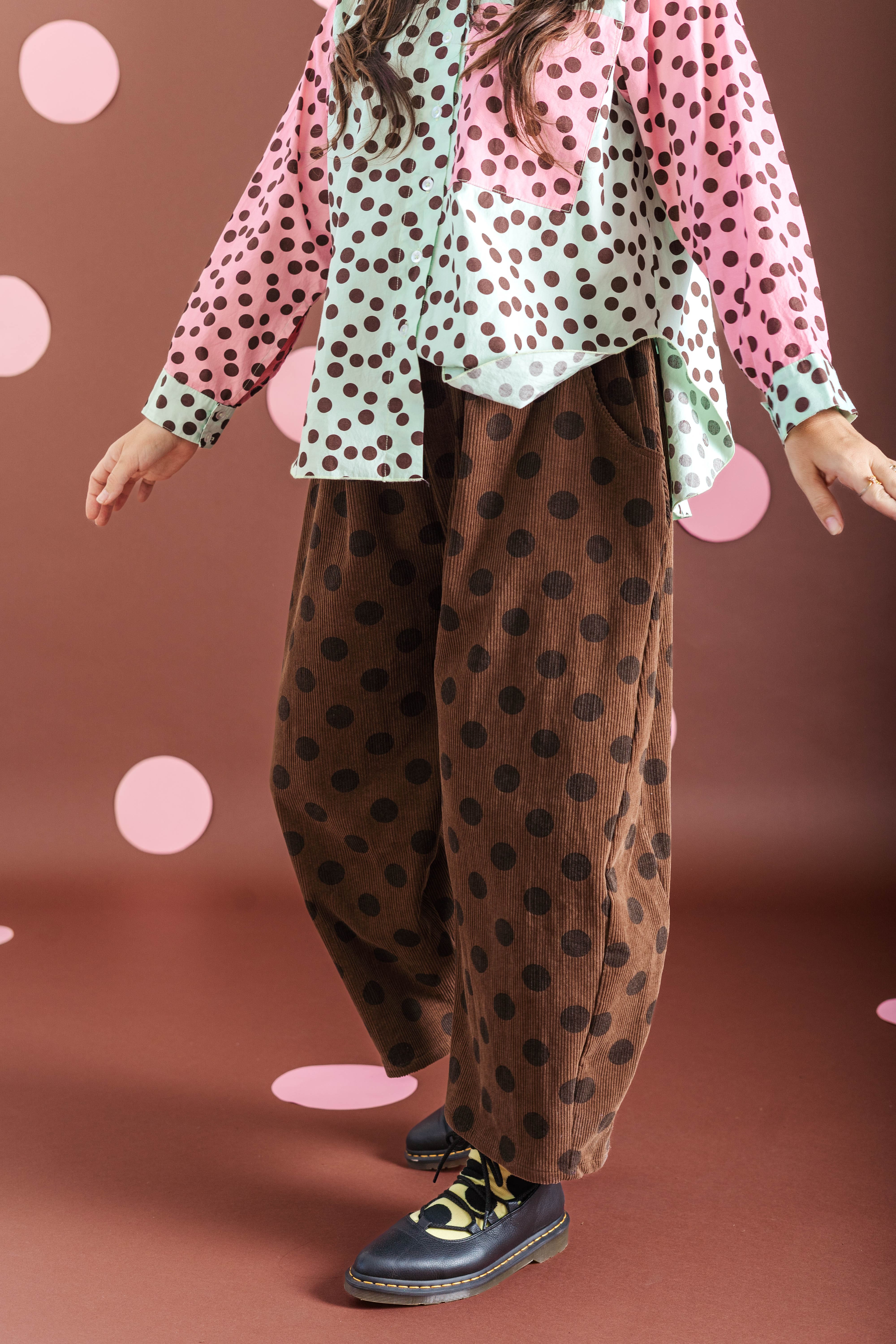 CHOCOLATE DOT CORDUROY BALLOON PANTS – Nettle Studios
