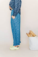 Light Floral Chambray Ruffle Pants