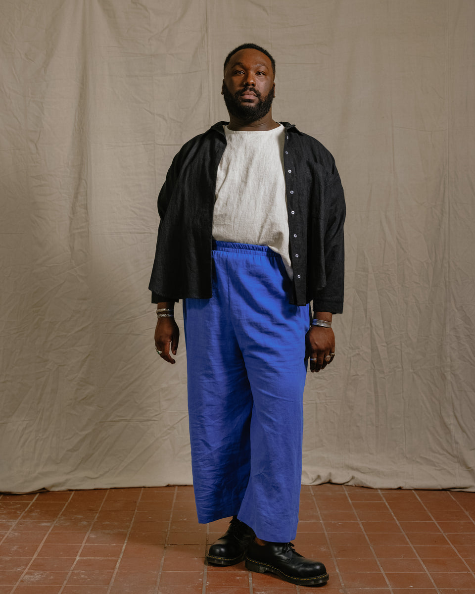 Soft Volume Long Sleeve Top in Black Linen – Nettle Studios