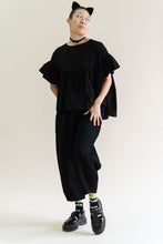 Black Twill Barrel Pant