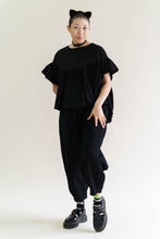 Black Twill Barrel Pant