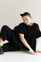 Black Twill Barrel Pant