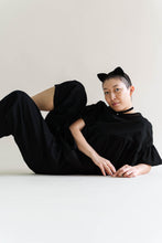 Black Twill Barrel Pant