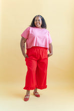 Ruffle Pants in Cherry Linen