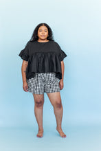Black Cotton Mushroom Top