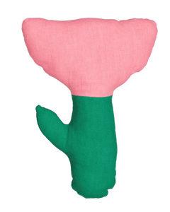Flower Pillow - Bubble Gum & Kelly Green (RTS)
