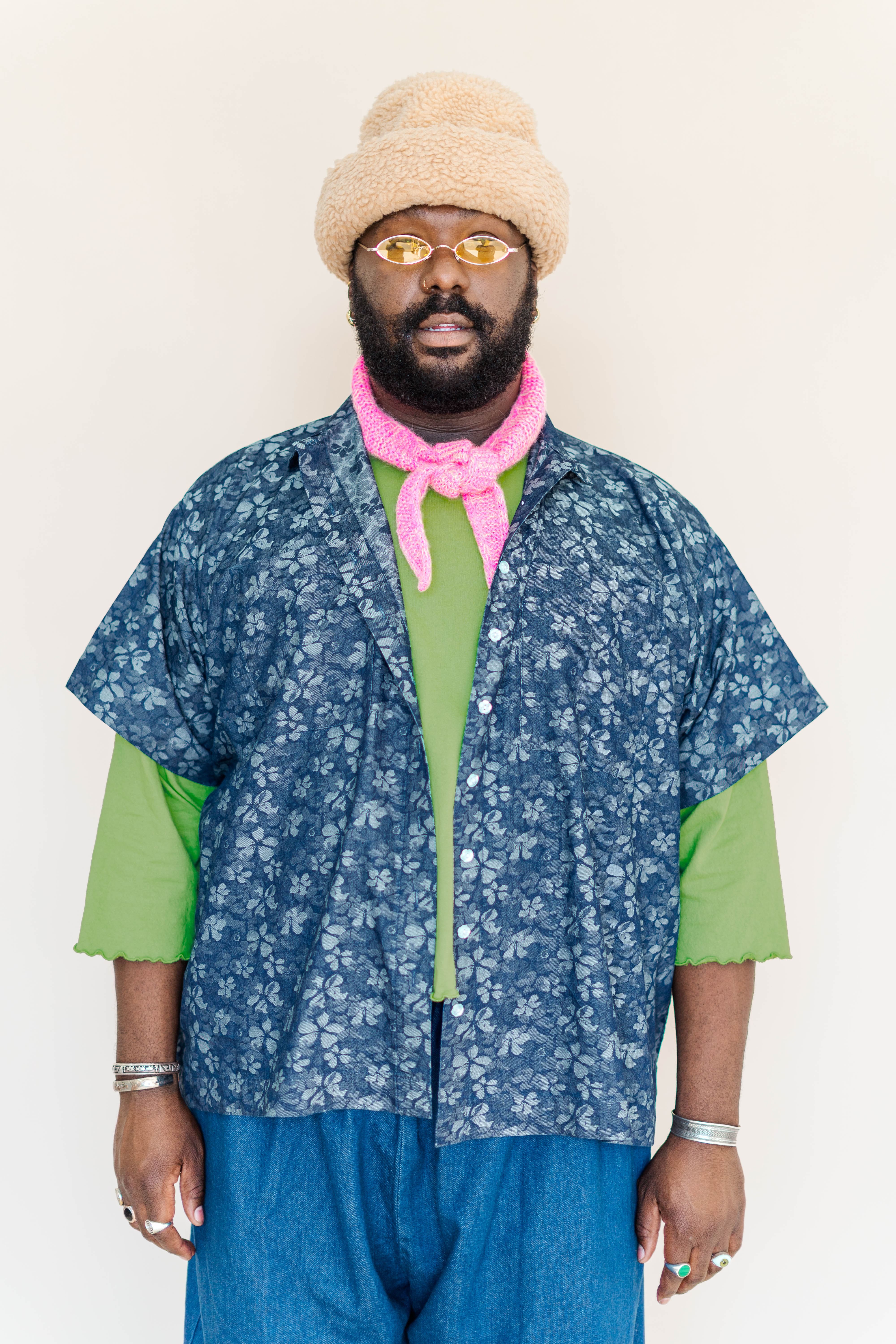 Dark Floral Chambray Boxy Collared Tunic – Nettle Studios