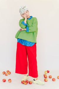 Cherry Linen Mid Easy Pant