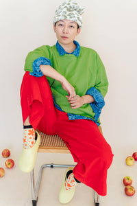 Cherry Linen Mid Easy Pant