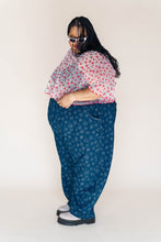 Dark Daisy Denim Balloon Pant