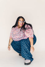 Boxy Crop Top in Cherry Mesh