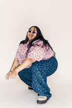 Boxy Crop Top in Cherry Mesh