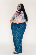 Dark Daisy Denim Balloon Pant