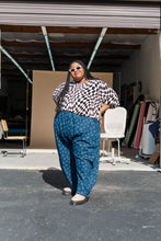 Dark Daisy Denim Balloon Pant