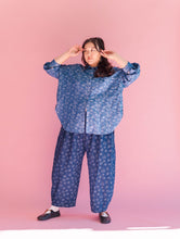 Dark Daisy Denim Balloon Pant