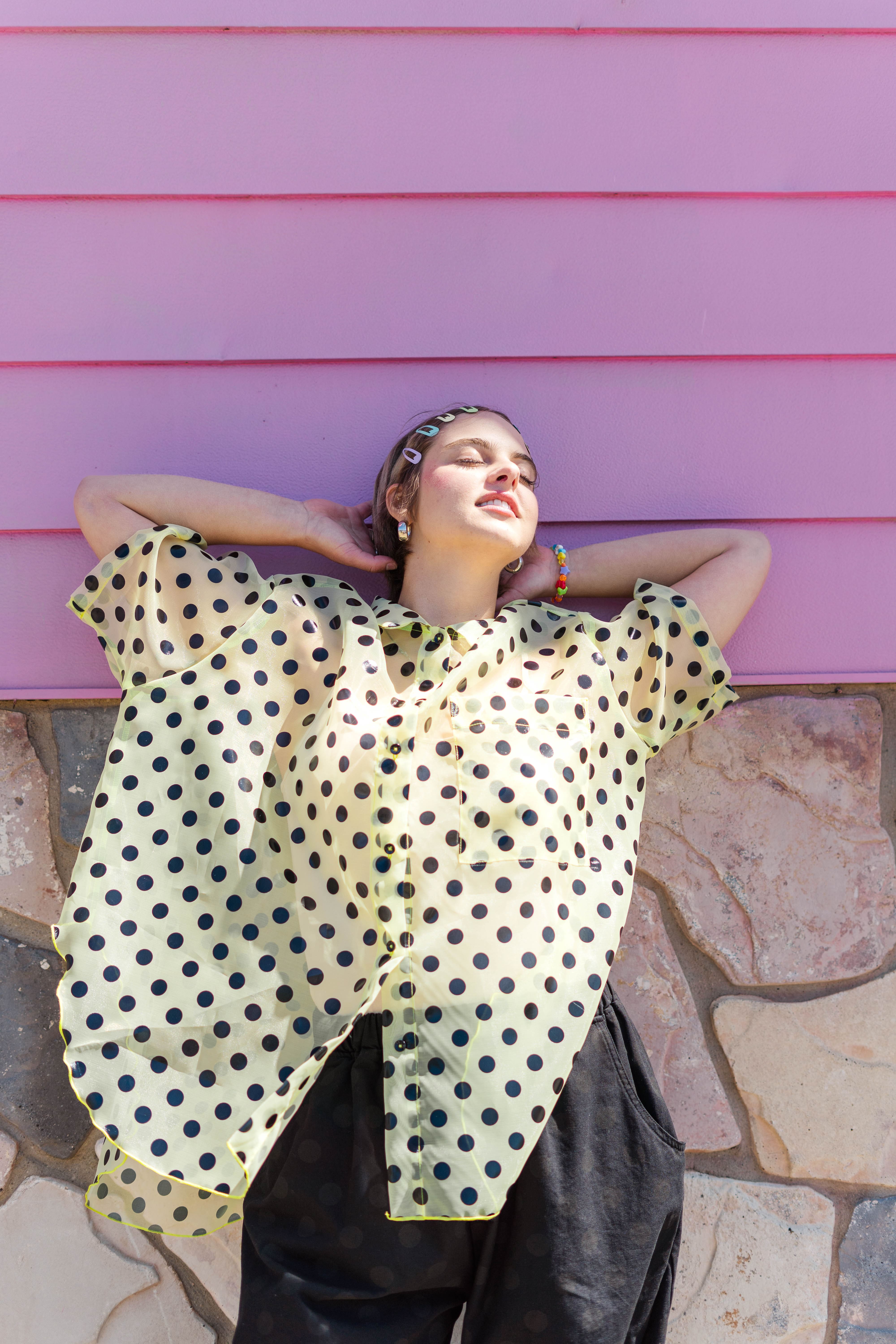 SHEER DAFFODIL POLKA DOT TULIP TOP – Nettle Studios