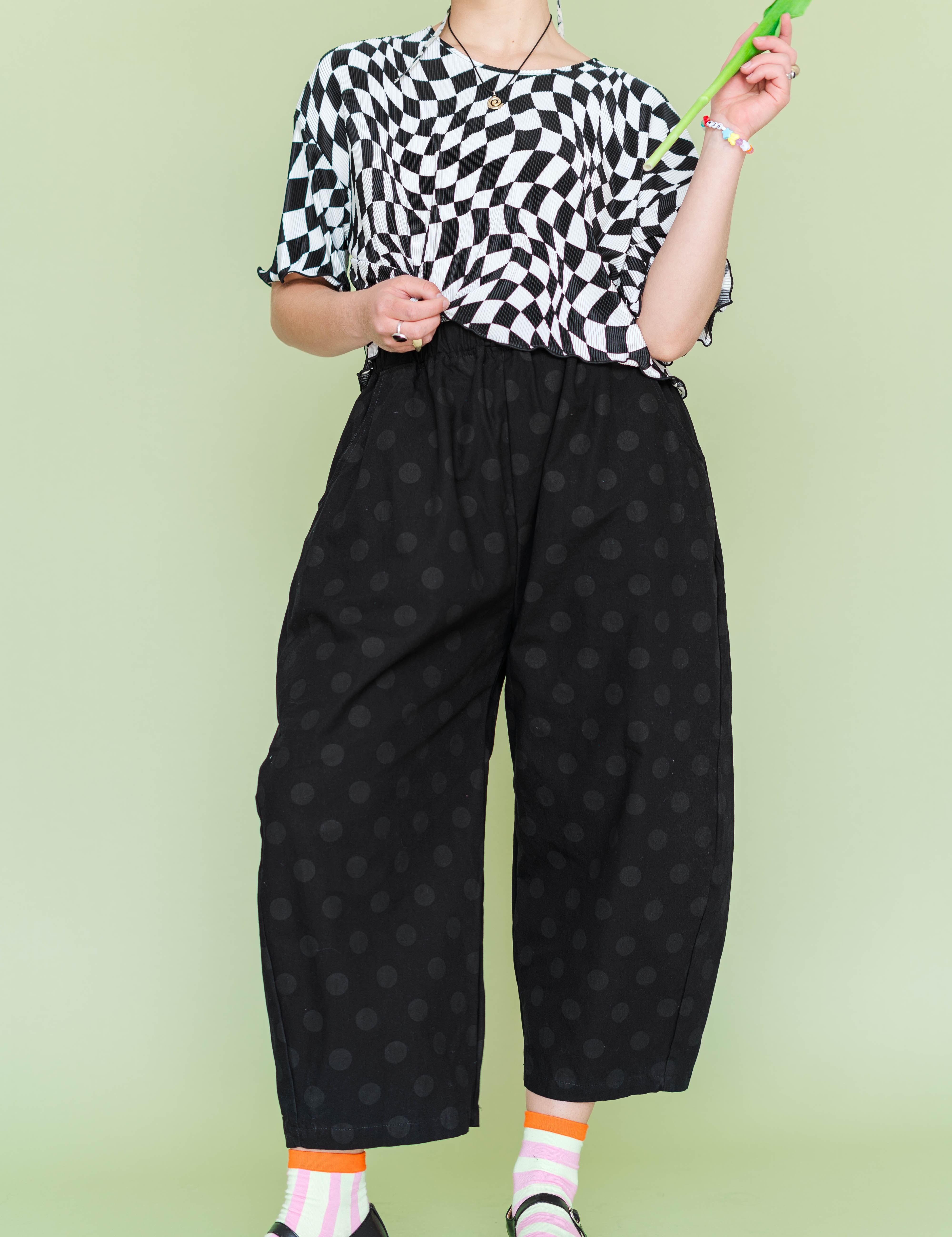 Black Polka Dot Balloon Pant