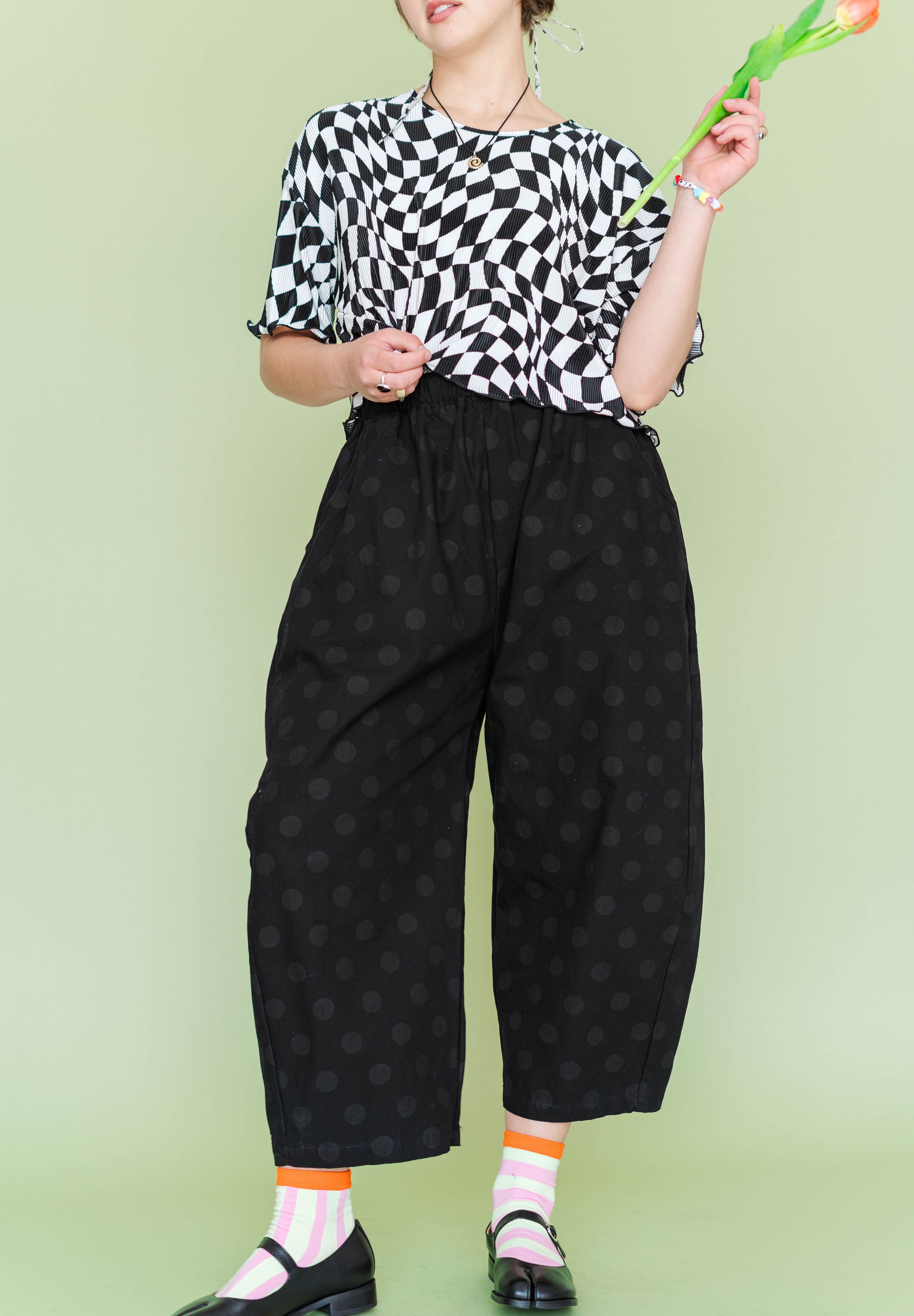Black Polka Dot Balloon Pant