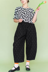 BLACK POLKA DOT BALLOON PANT