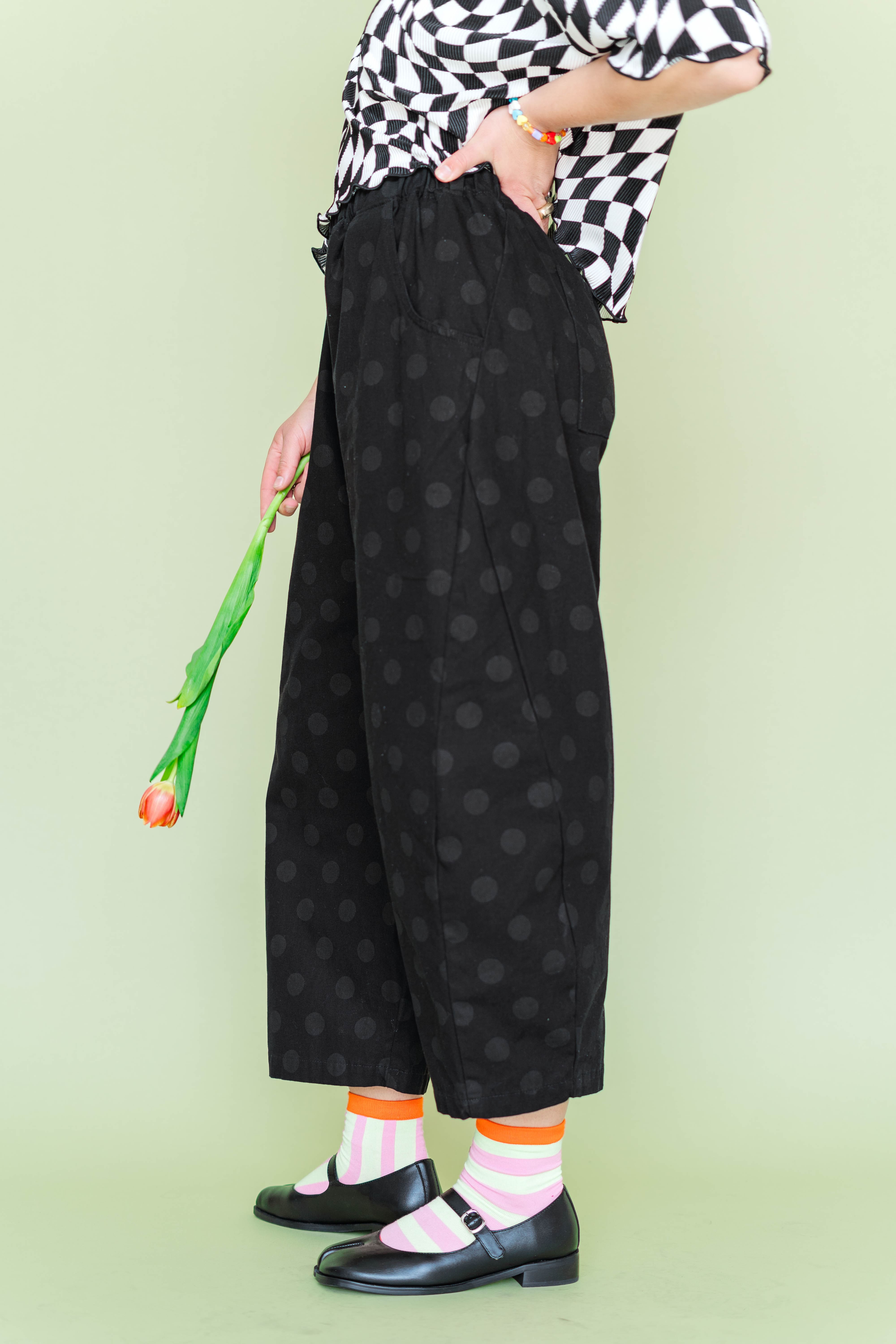 BLACK POLKA DOT BALLOON PANT – Nettle Studios