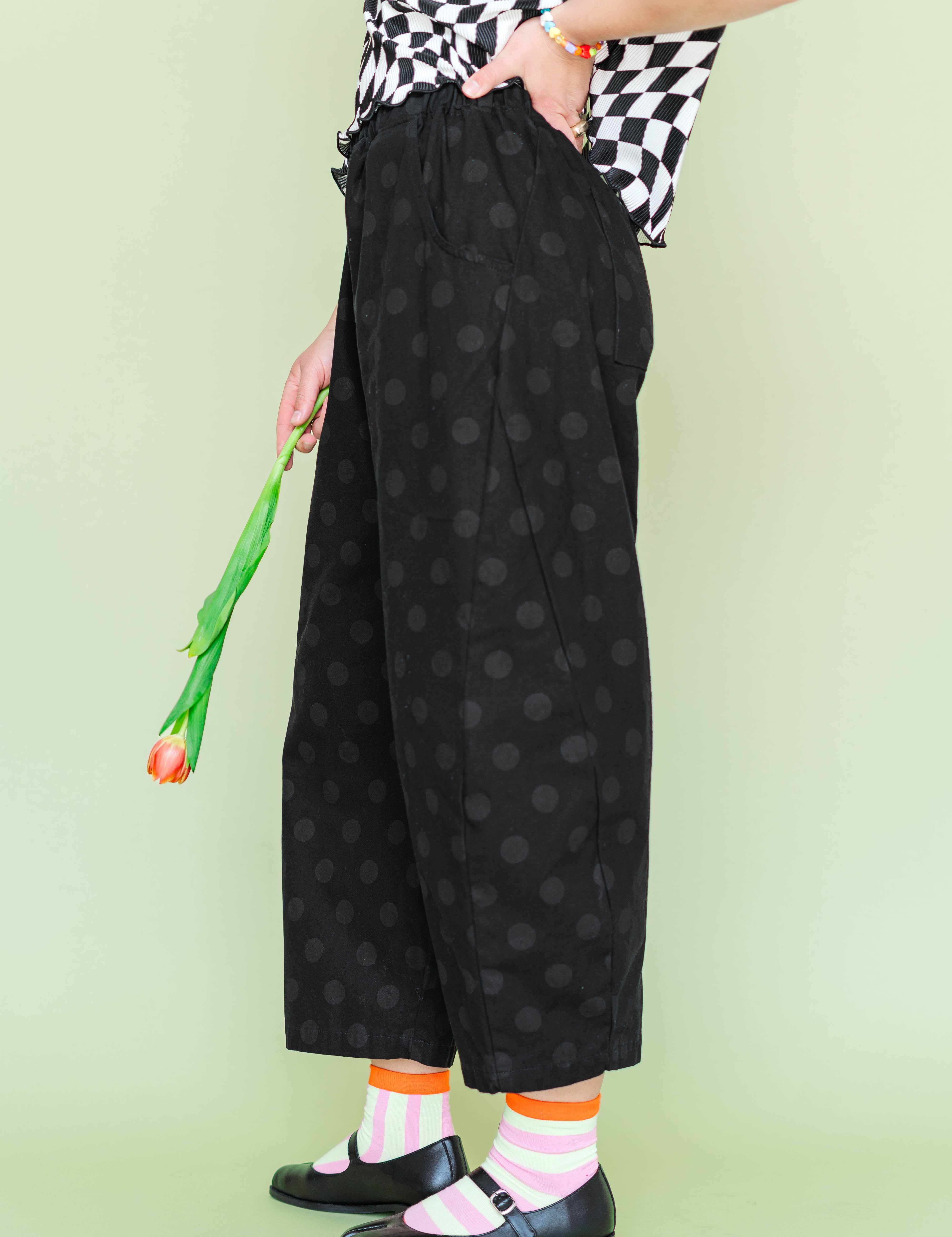 Black Polka Dot Balloon Pant