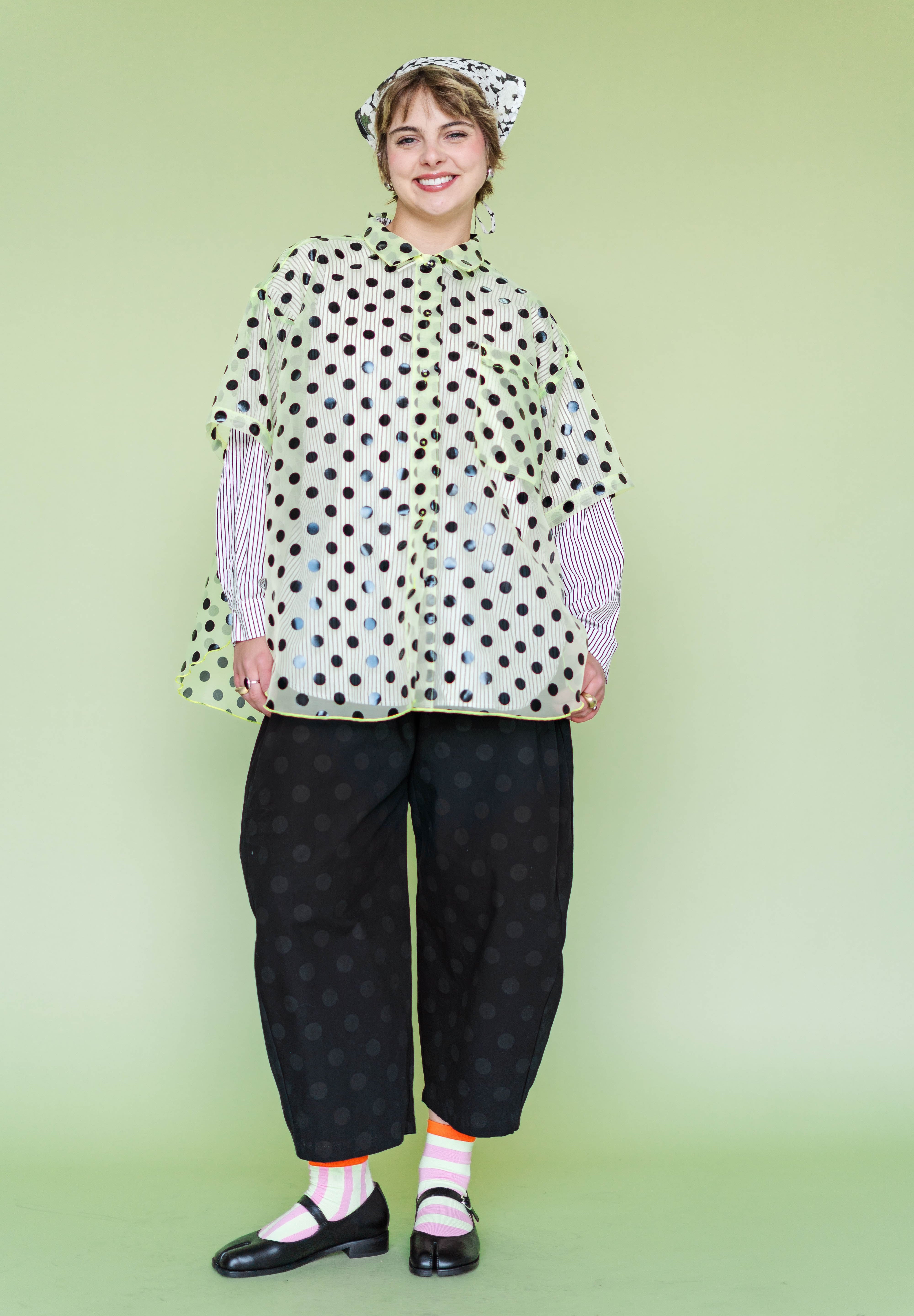 Sheer Daffodil Polka Dot Tulip Top
