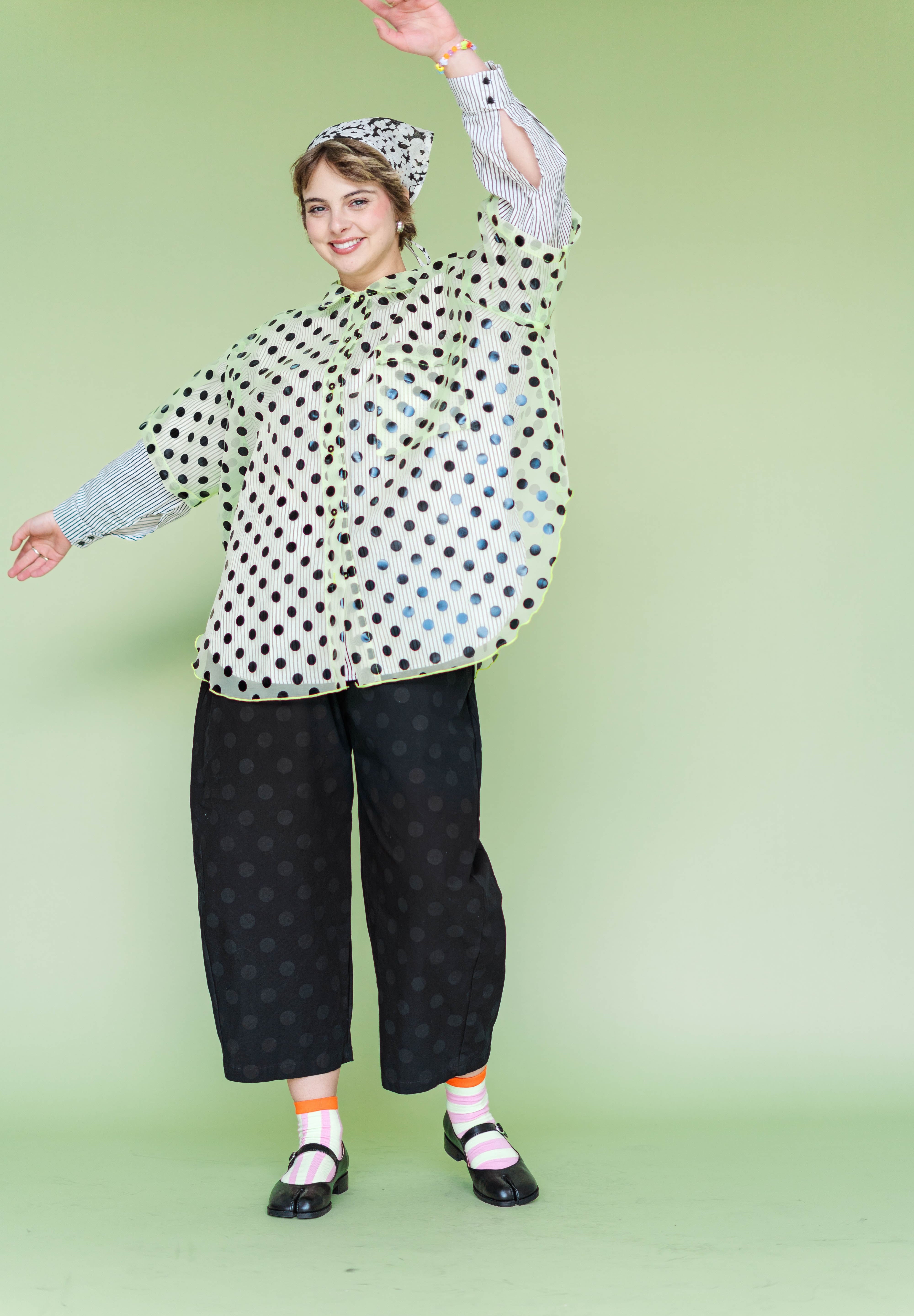 Sheer Daffodil Polka Dot Tulip Top