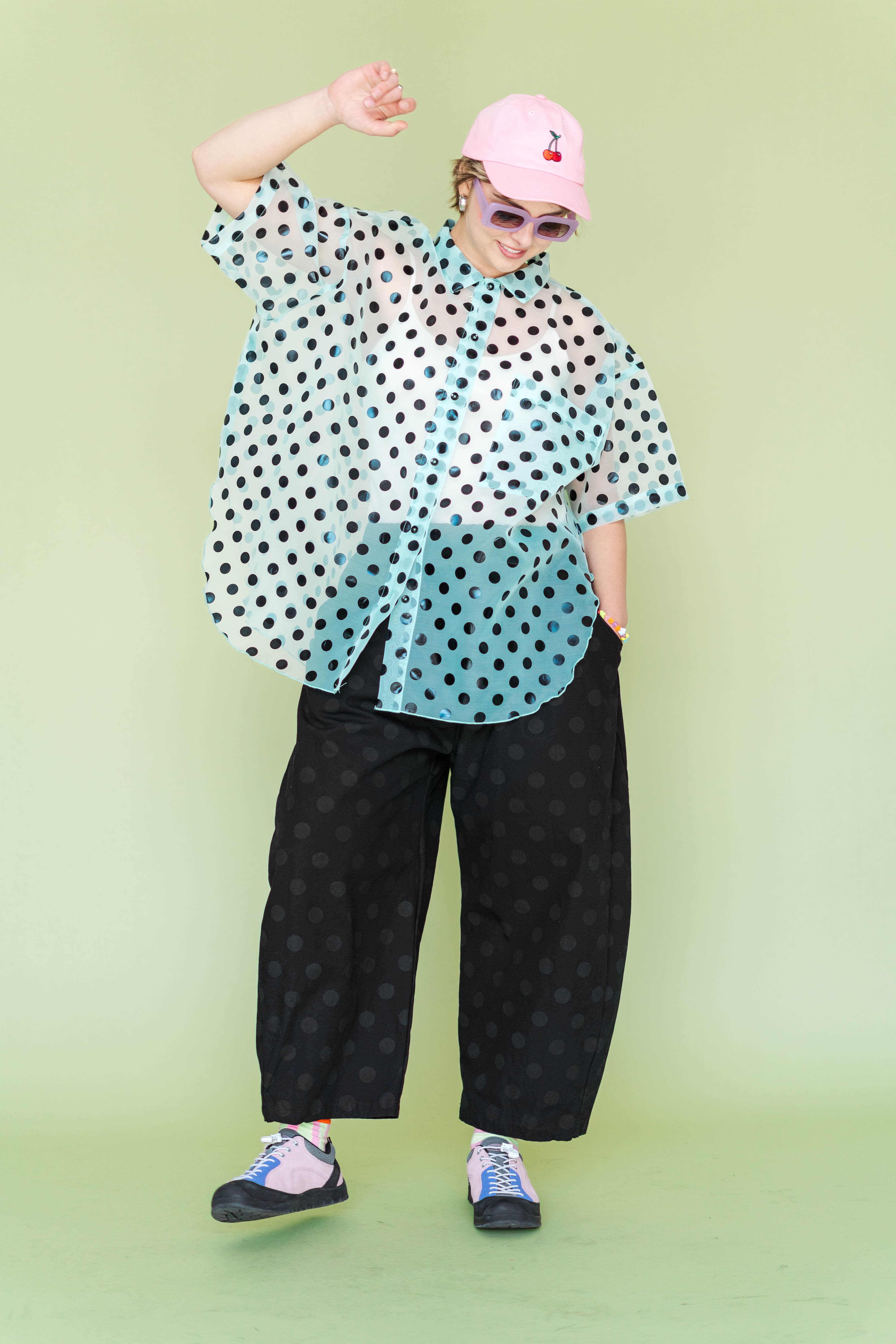 SHEER MINT CHOCOLATE CHIP POLKA DOT TULIP TOP – Nettle Studios