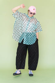 Sheer Mint Chocolate Chip Polka Dot Tulip Top
